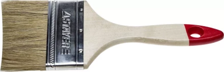 Кисть плоская STAYER &quot;UNIVERSAL-STANDARD&quot;, светлая натуральная щетина, деревянная ручка, 75мм 0101-075 купить в Кургане