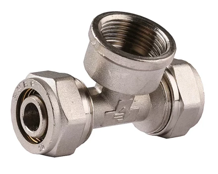 Тройник ЗУБР с внутренней резьбой, цанга-гайка, 3/4&quot;х20х2,0 мм, никель 51406-20-3/4 купить в Кургане