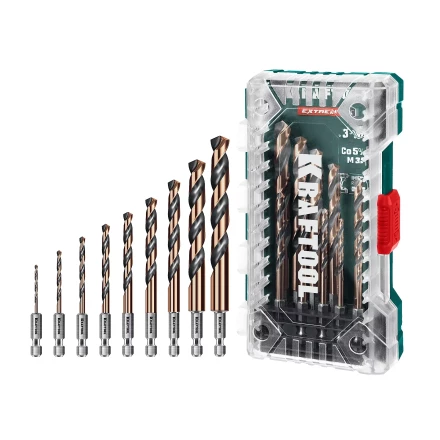 Набор сверл по металлу, хвостовик НЕХ-1/4, сталь М35-Со5% 29652-H10 купить в Кургане