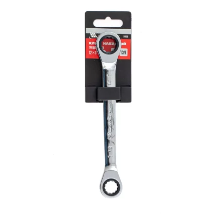 Ключ накидной трещоточный, 12 х 14мм, CrV, зеркальный хром Matrix 14499 купить в Кургане