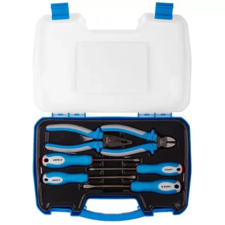 Набор ЗУБР &quot;ЭКСПЕРТ&quot; Плоскогубцы 2201-1-18, бокорезы 2201-5-16, отвертки SL: 5.5, 6, PH: 1, 2, 6 предметов 2201-H6_z01 купить в Кургане