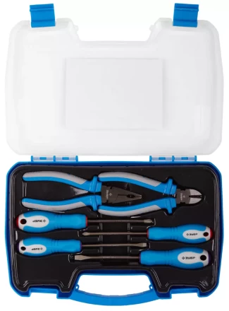Набор ЗУБР &quot;ЭКСПЕРТ&quot; Плоскогубцы 2201-1-18, бокорезы 2201-5-16, отвертки SL: 5.5, 6, PH: 1, 2, 6 предметов 2201-H6_z01 купить в Кургане