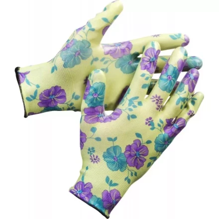 Перчатки GRINDA садовые, прозрачное нитриловое покрытие, размер L-XL, зеленые 11295-XL купить в Кургане