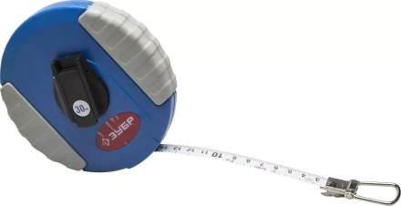 Мерная лента ЗУБР &quot;ЭКСПЕРТ&quot;, стальное полотно с нейлоновым покрытием, двухкомпонентный ударопрочный корпус, 30м 34165-30_z01 купить в Кургане
