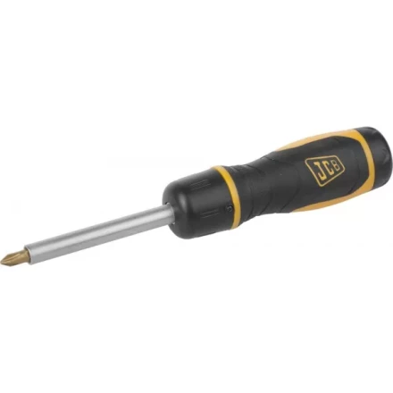 Набор JCB: Отвертка реверсивная, с битами из хромомолибденовой стали, 7 предм.: SL 5, 6мм; PH№ 1, 2; PZ№ 1, 2 JSD025 купить в Кургане