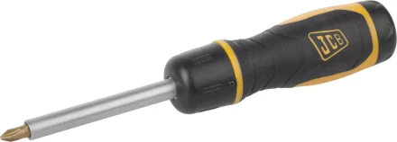 Набор JCB: Отвертка реверсивная, с битами из хромомолибденовой стали, 7 предм.: SL 5, 6мм; PH№ 1, 2; PZ№ 1, 2 JSD025 купить в Кургане