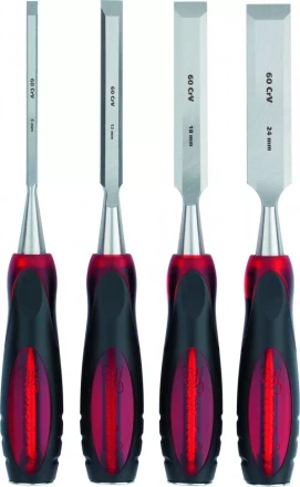 Набор долот-стамесок &quot;Тигровый глаз&quot; плоских 4 штуки 6-12-18-24 мм MATRIX 24432 купить в Кургане