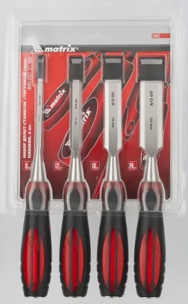Набор долот-стамесок &quot;Тигровый глаз&quot; плоских 4 штуки 6-12-18-24 мм MATRIX 24432 купить в Кургане