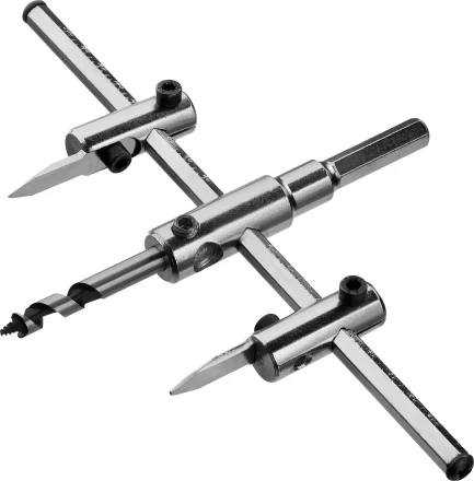 Сверло ЗУБР &quot;МАСТЕР&quot; регулируемое по дереву, двухрезцовое &quot;Балеринка&quot;, d=40-200мм, 1-30мм, в блистере 29440-200 купить в Кургане