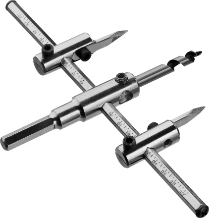 Сверло ЗУБР &quot;МАСТЕР&quot; регулируемое по дереву, двухрезцовое &quot;Балеринка&quot;, d=40-200мм, 1-30мм, в блистере 29440-200 купить в Кургане