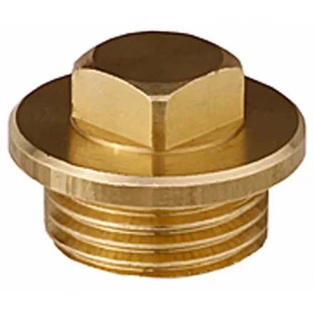 Заглушка GENERAL FITTINGS, 6-ти гранная головка с прижимной шайбой, никелированная латунь, наружная резьба, 1&quot; 51099-1 купить в Кургане