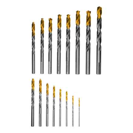 Набор сверл по металлу Denzel 723003, 1-10 мм, Р6М5-TiN, Golden Tip, 19 шт купить в Кургане