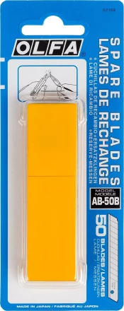 Лезвия OLFA сегментированные, 9х80х0,38мм, 13 сегментов, 50 шт OL-AB-50B купить в Кургане