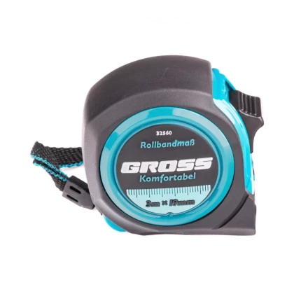 Рулетка Komfortabel 3 м х 19 мм обрезиненный корпус Gross 32560 купить в Кургане