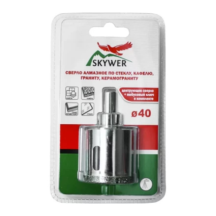 Сверло алмазное 42 мм (кафель,стекло,гранит,керамогранит) SKYWER купить в Кургане