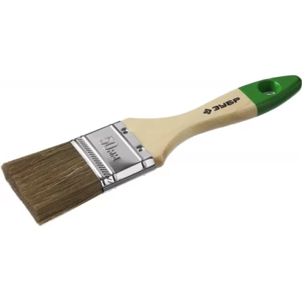 Кисть плоская  ЗУБР &quot;ЛАЗУРЬ-МАСТЕР&quot;, смешанная щетина, деревянная ручка, 50мм 4-01009-050 купить в Кургане