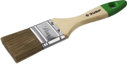 Кисть плоская  ЗУБР &quot;ЛАЗУРЬ-МАСТЕР&quot;, смешанная щетина, деревянная ручка, 50мм 4-01009-050 купить в Кургане
