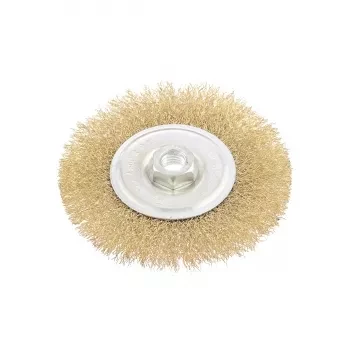 Щетка для УШМ, 125 мм, М14, плоская, латунированная витая проволока  MATRIX 74651 купить в Кургане