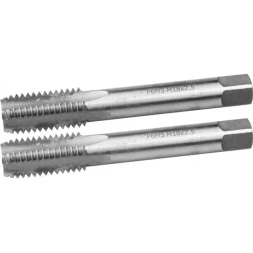 Метчики ЗУБР "ЭКСПЕРТ" машинно-ручные, комплектные для нарезания метрической резьбы в сквозных отверстиях, М18х2,5, 2шт 4-28007-18-2.5-H2