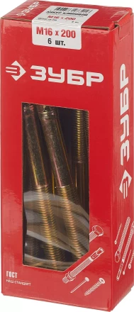 ЗУБР М16 х 200 мм, 6 шт, клиновой анкер (302032-16-200) купить в Кургане