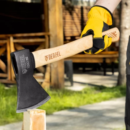 Топор, 1000 г Denzel 21634, кованый, буковое топорище купить в Кургане