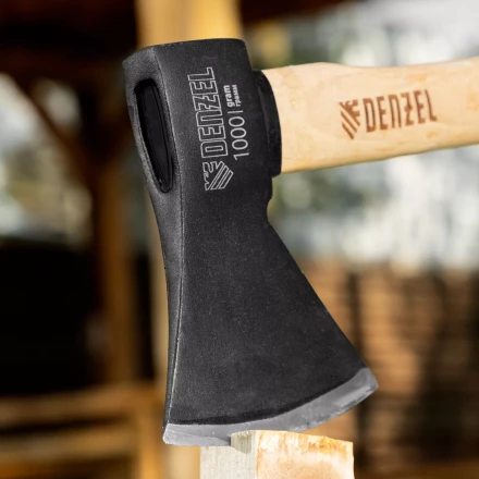 Топор, 1000 г Denzel 21634, кованый, буковое топорище купить в Кургане