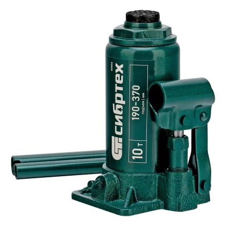 Домкрат гидравлический бутылочный Сибртех 50806, 10 т, 190-370 мм купить в Кургане