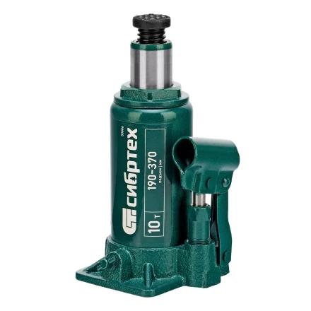 Домкрат гидравлический бутылочный Сибртех 50806, 10 т, 190-370 мм купить в Кургане