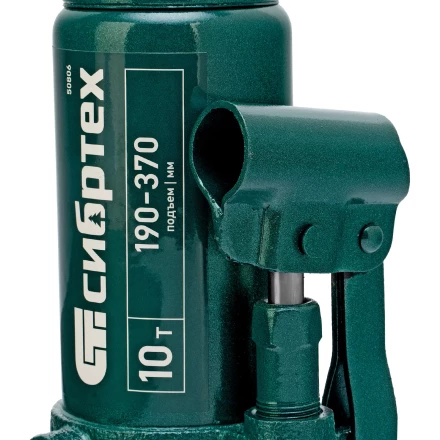 Домкрат гидравлический бутылочный Сибртех 50806, 10 т, 190-370 мм купить в Кургане