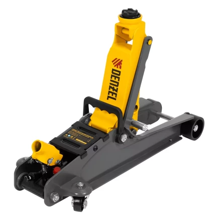 Домкрат гидравлический подкатной с фиксатором Denzel 51233, 2,5 т,  85-385 мм, в пласт. кейсе купить в Кургане