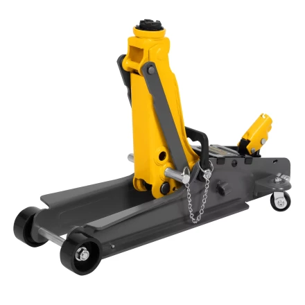 Домкрат гидравлический подкатной с фиксатором Denzel 51233, 2,5 т,  85-385 мм, в пласт. кейсе купить в Кургане