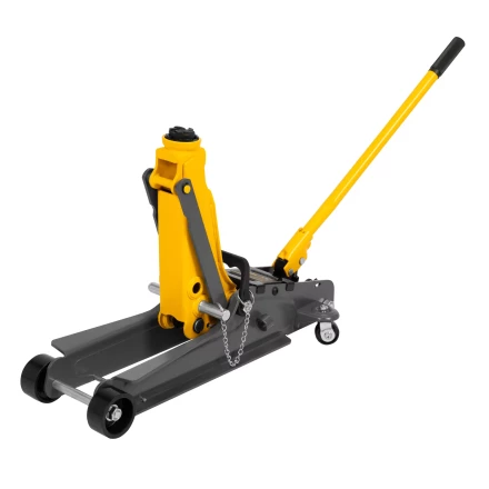 Домкрат гидравлический подкатной с фиксатором Denzel 51233, 2,5 т,  85-385 мм, в пласт. кейсе купить в Кургане