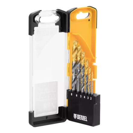 Набор сверл по металлу Denzel, 2-8мм, Р6М5К8-TiN, Golden Tip, 6 шт 723004 купить в Кургане