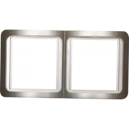 Панель СВЕТОЗАР "ГАММА" накладная, вертикальная, цвет золотой металлик, 2 гнезда SV-54147-GM купить в Кургане