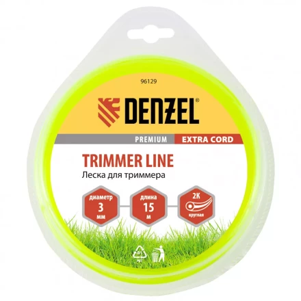 Леска для триммера двухкомпонентная круглая 3,0 мм 15 м Extra cord Denzel 96129 купить в Кургане