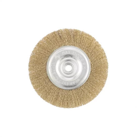 Щетка для УШМ 150 мм М14 плоская латунированная витая проволока MATRIX 74652 купить в Кургане