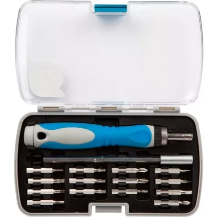 Набор ЗУБР: Отвертки &quot;ЭКСПЕРТ&quot;,для точных работ, реверсивная рукоятка,Cr-V,с битами,удлинитель 115мм,сменные биты,14шт 25629-H16 купить в Кургане