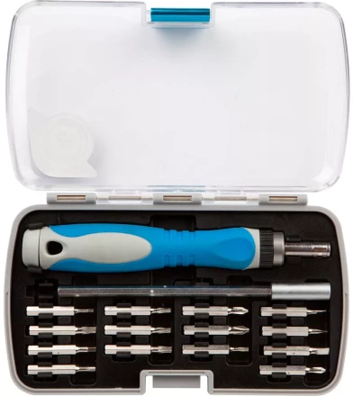 Набор ЗУБР: Отвертки &quot;ЭКСПЕРТ&quot;,для точных работ, реверсивная рукоятка,Cr-V,с битами,удлинитель 115мм,сменные биты,14шт 25629-H16 купить в Кургане