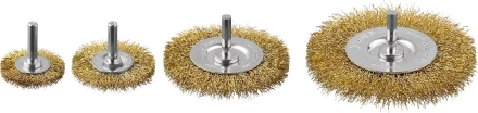 ЗУБР &quot;ПРОФЕССИОНАЛ&quot;. Набор щеток дисковых для дрели, витая стальная латунированная проволока 0,3мм, 4 шт 3521-H4_z03 купить в Кургане