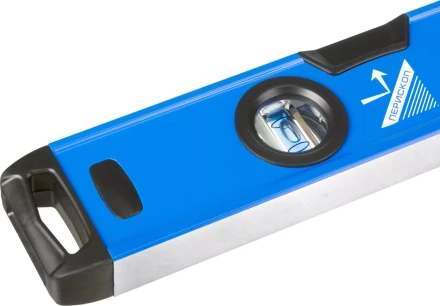 Уровень  ЗУБР &quot;ЭКСПЕРТ&quot; &quot;УСП - 2&quot;коробчатый усилен, 2 фрезерован баз поверхности, 3 ампулы, крашенный, с ручками, 100см 34587-100 купить в Кургане