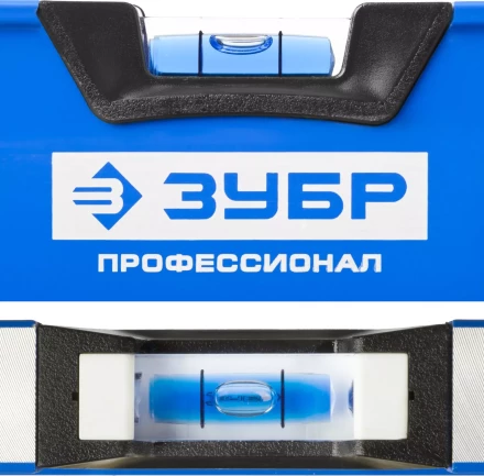 Уровень  ЗУБР &quot;ЭКСПЕРТ&quot; &quot;УСП - 2&quot;коробчатый усилен, 2 фрезерован баз поверхности, 3 ампулы, крашенный, с ручками, 100см 34587-100 купить в Кургане