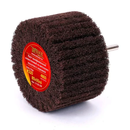 Круг MESSER шлифовальный лепестковый из нетканого полотна с оправкой (на шпильке) 80х50х6 Very Fine (#320) купить в Кургане
