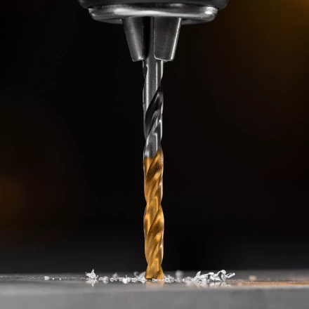 Сверло спиральное по металлу Denzel 4,2 x 75мм, Р6М5, Golden Tip, многогранная заточка, 718273 купить в Кургане