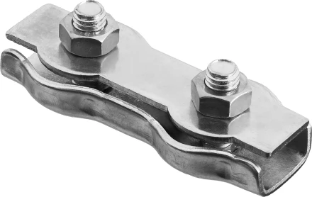 Зажим троса ЗУБР &quot;МАСТЕР&quot; двойной, оцинкованный, 6мм, 2 шт 304446-06 купить в Кургане