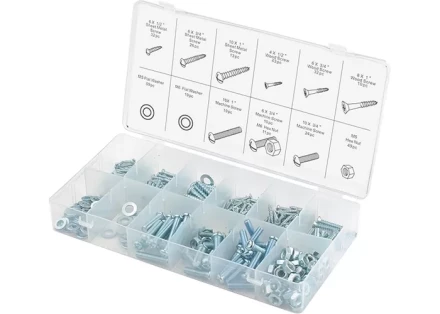 Набор саморезов винтов гаек шайб 347 предметов СИБРТЕХ 47609 купить в Кургане