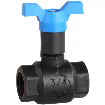 Кран шаровой ЗУБР полнопроходной &quot;мама-мама&quot;, бабочка, морозоуст корпус, 3/4&quot; 4-51530-PA-3/4 купить в Кургане