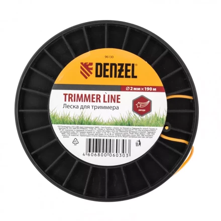 Леска для триммера  звезда 2,0 мм 190 м на Din катушке Россия Denzel 96130 купить в Кургане