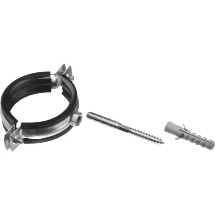 ЗУБР &quot;МАСТЕР&quot;. Хомут трубный с гайкой, оцинкованный, в комплекте с сантехнической шпилькой и дюбелем, 2&quot;, 1шт 37866-59-64 купить в Кургане