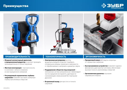 Станок вертикально-сверлильный ЗУБР Профессионал 800 Вт, 13 мм БЗП ВСС-П800 купить в Кургане