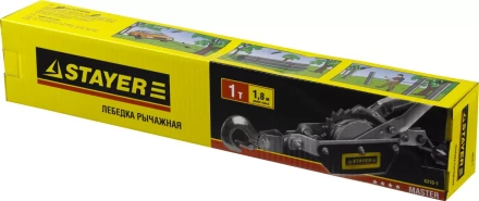 Лебедка STAYER &quot;MAXPull&quot; рычажная, тросовая, 1т/1,8м 4310-1 купить в Кургане